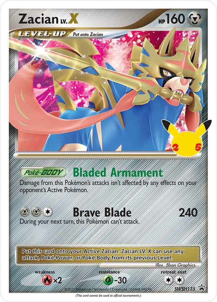 Zacian LV. X - SWSH135 - SWSH: Sword & Shield (Promo)