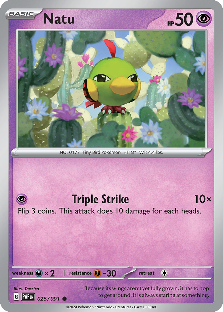 Natu - 025/091 - Paldean Fates (Reverse Holo)