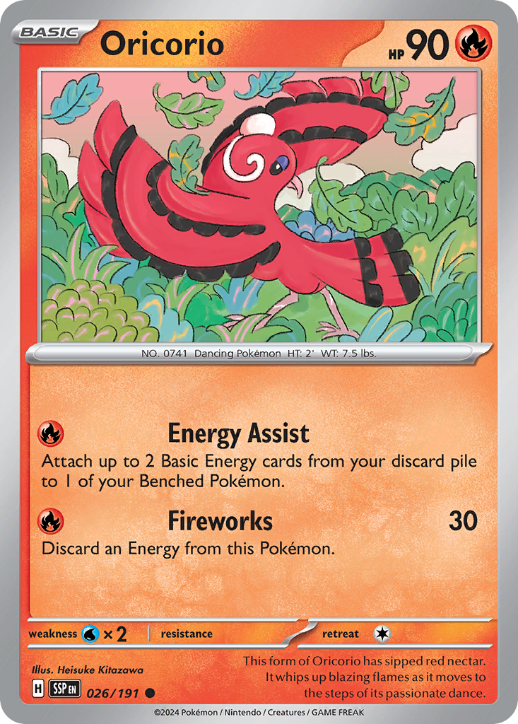 Oricorio - 026/191 - Surging Sparks (Reverse Holo)
