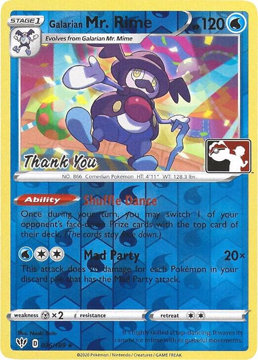 Galarian Mr. Rime - 036/189 - League Stamped (Thank You)