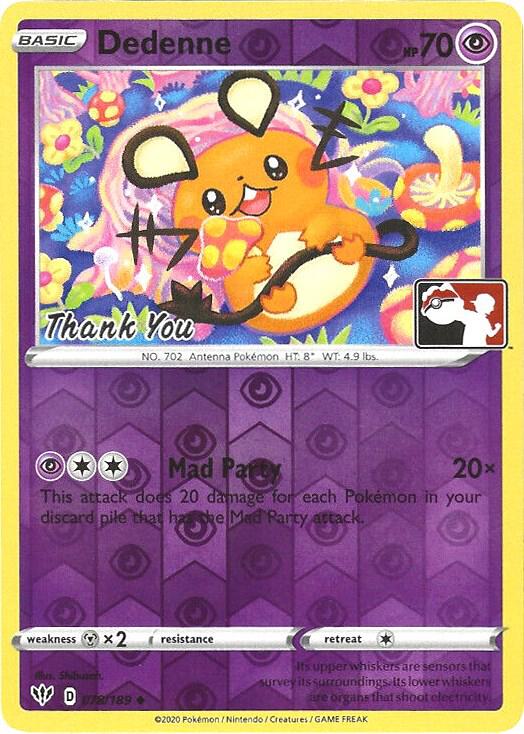 Dedenne - 78/189 - League Stamped (Thank You)