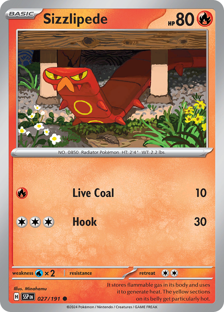 Sizzlipede- 027/191 - Surging Sparks (Reverse Holo)