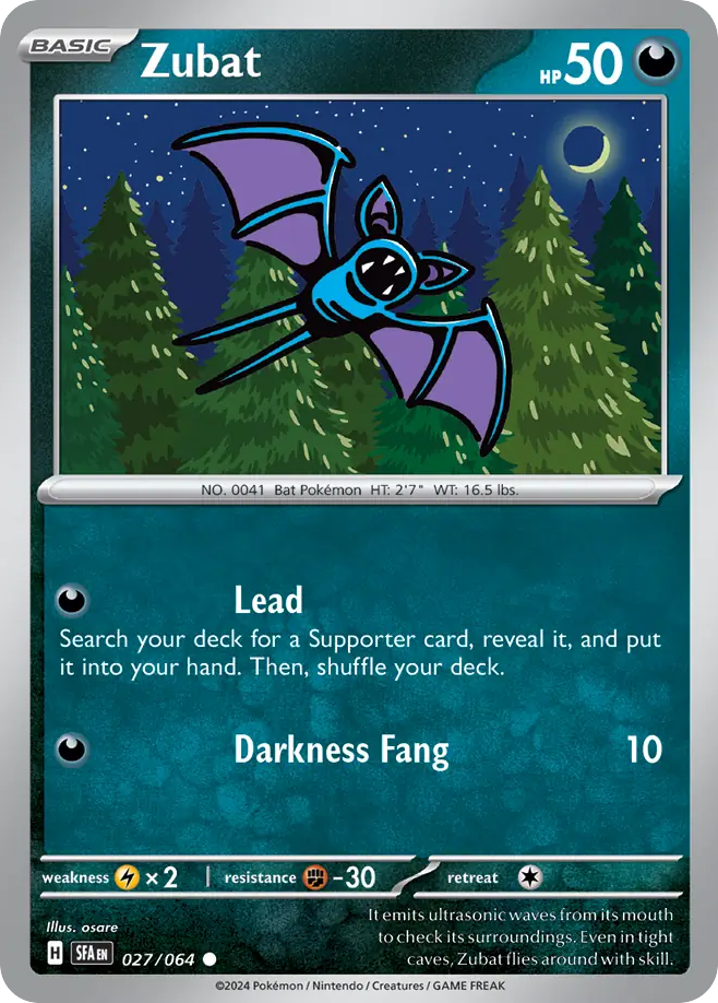 Zubat - 027/064 - Shrouded Fable (Reverse Holo)