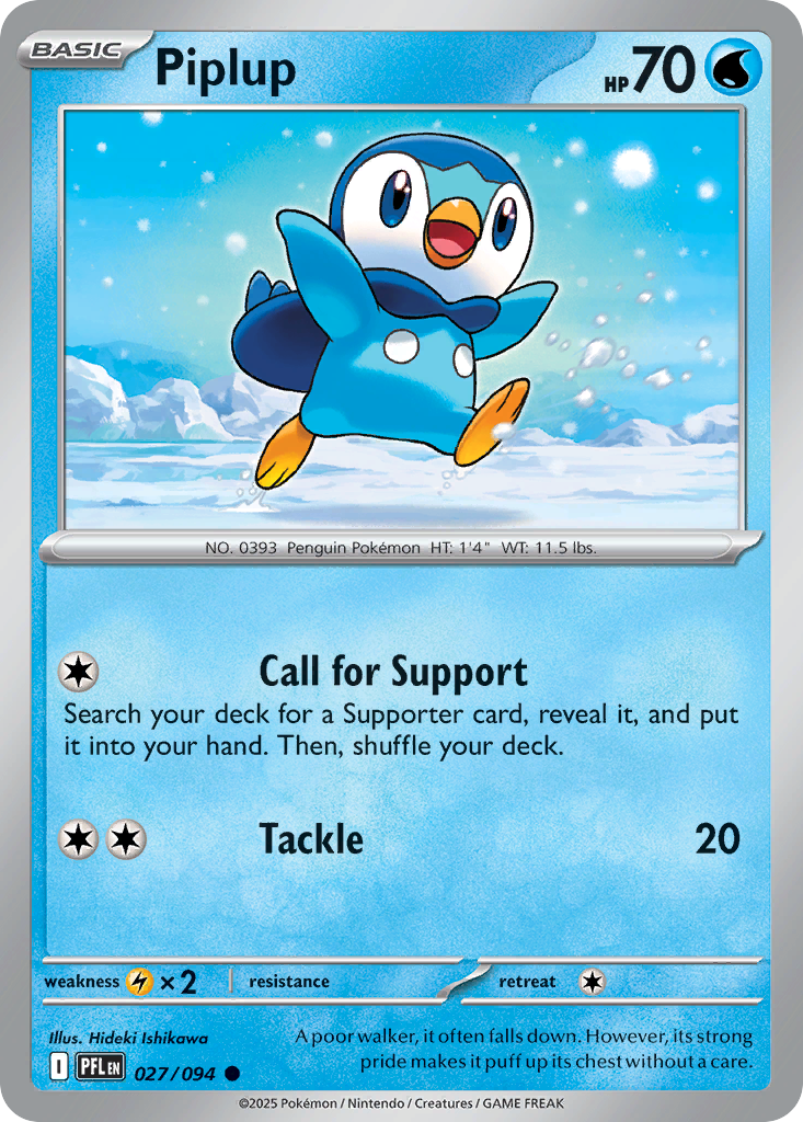 Piplup - 027/094 - Phantasmal Flames (Reverse Holo)