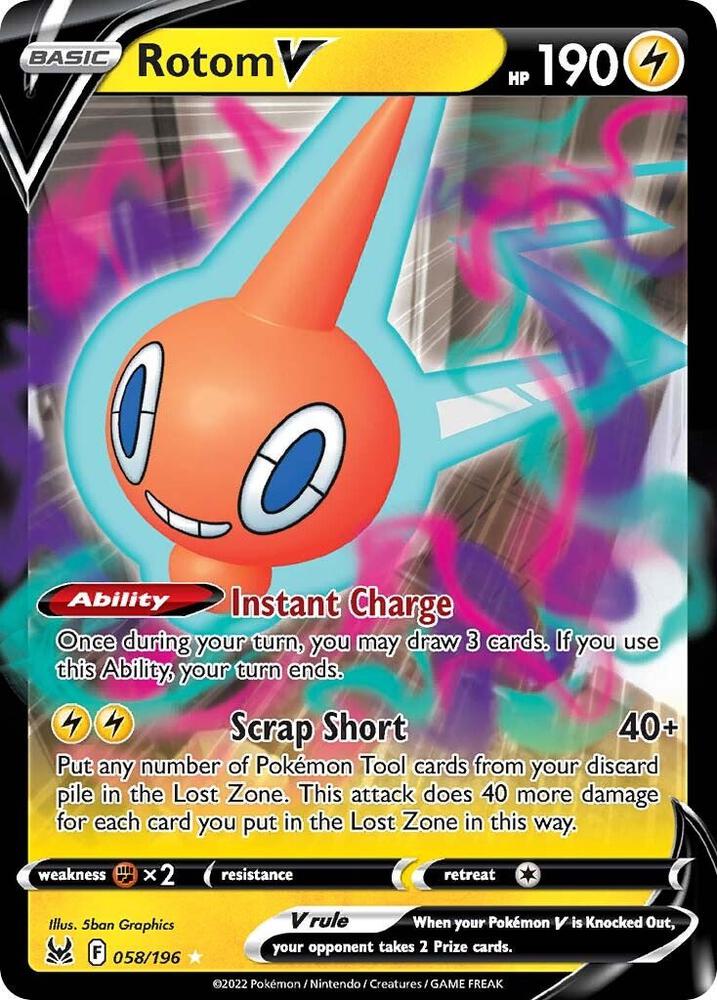 Rotom V - 058/196 - SWSH11: Lost Origin (SWSH11)