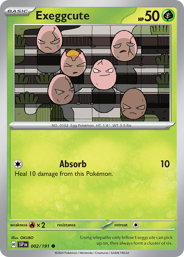 Exeggcute - 002/191 - Surging Sparks (Reverse Holo)