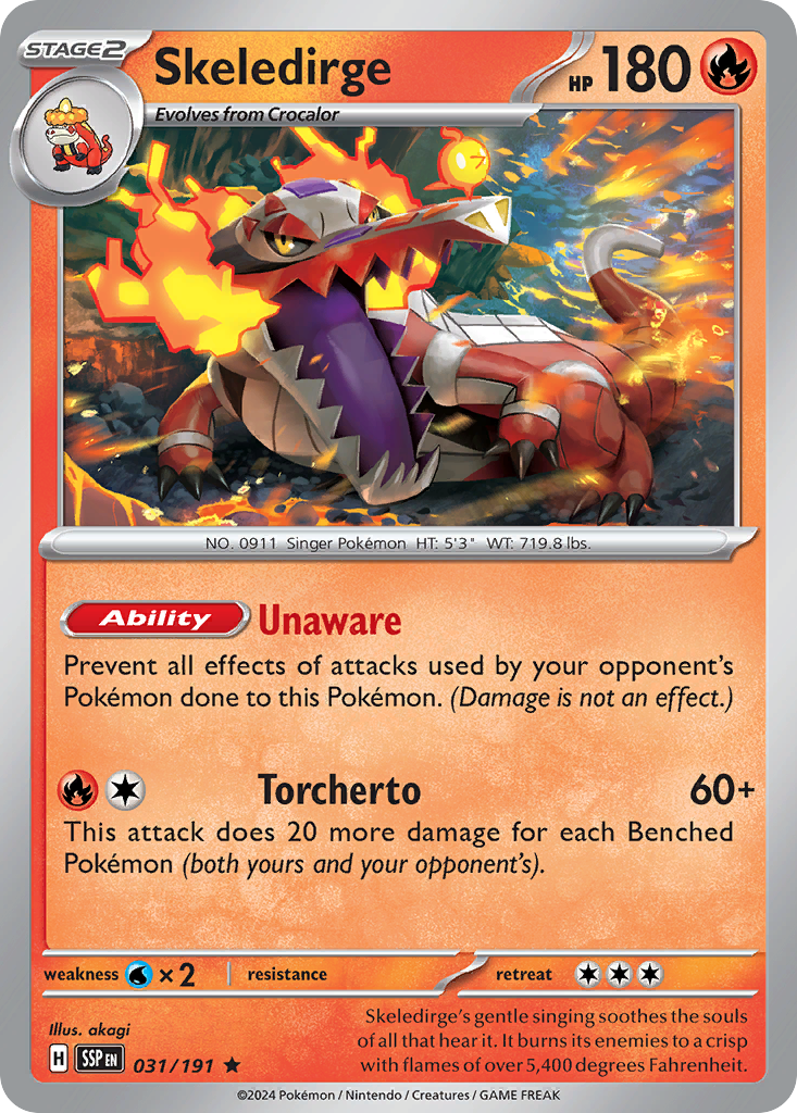 Skeledirge- 031/191 - Surging Sparks (Holo)