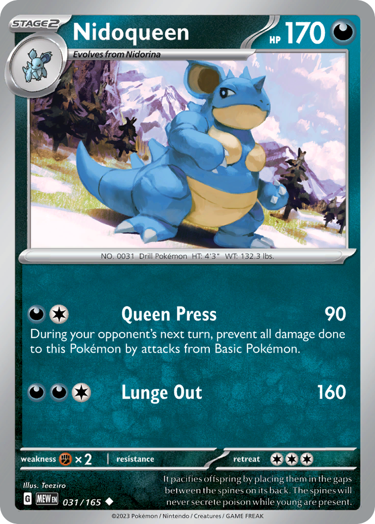 Nidoqueen - 031/165 -SV: Scarlet & Violet 151 (MEW)