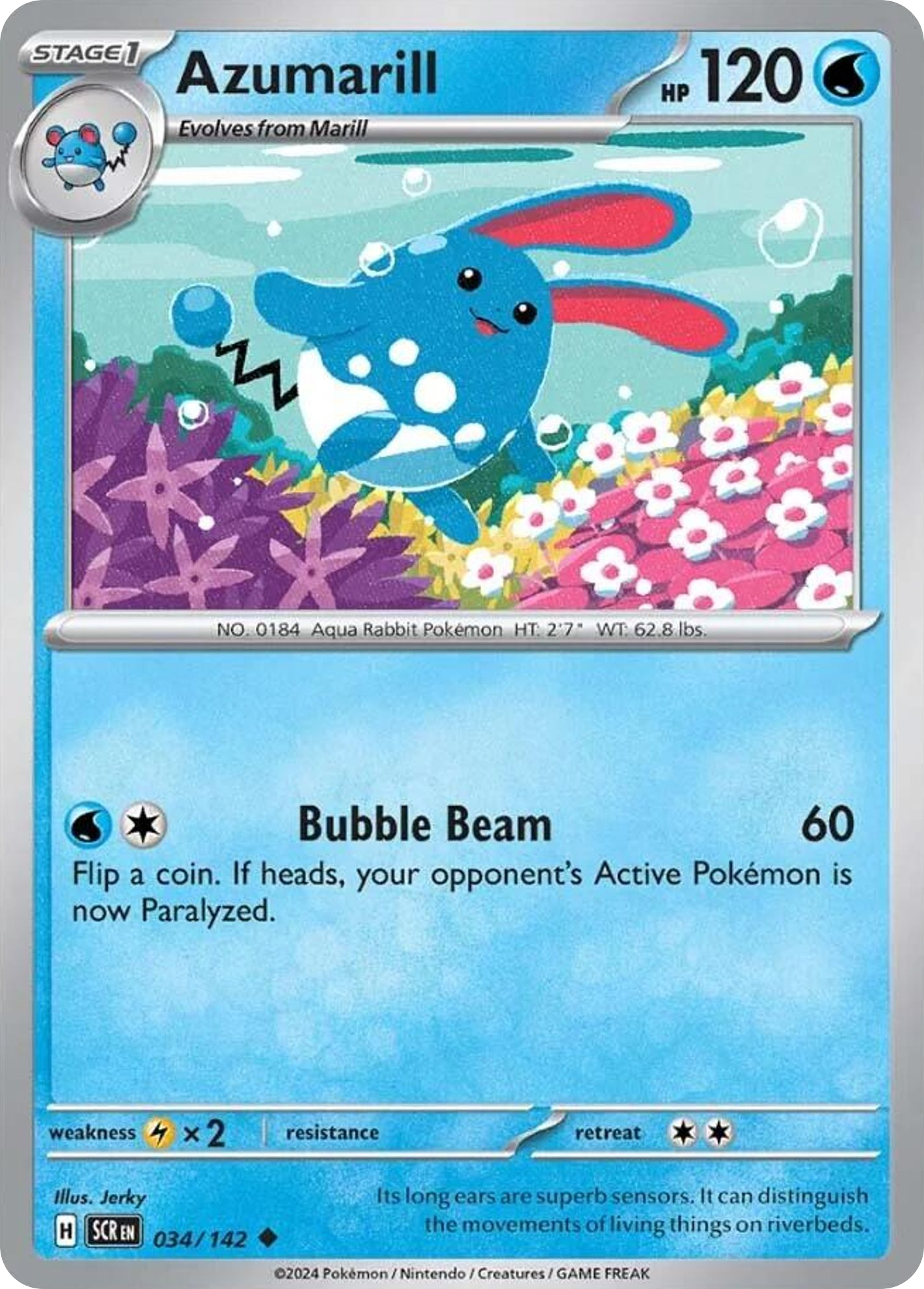 Azumarill- 034/142 - Stellar Crown (Reverse Holo)