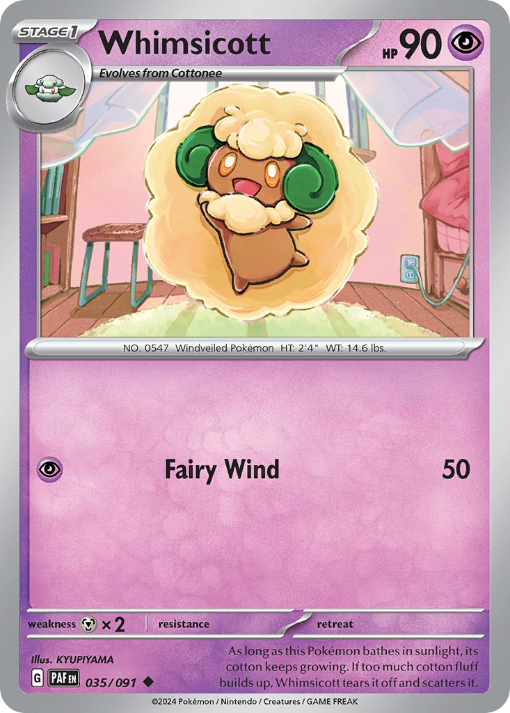 Whimsicott - 035/091 - Paldean Fates (Reverse Holo)