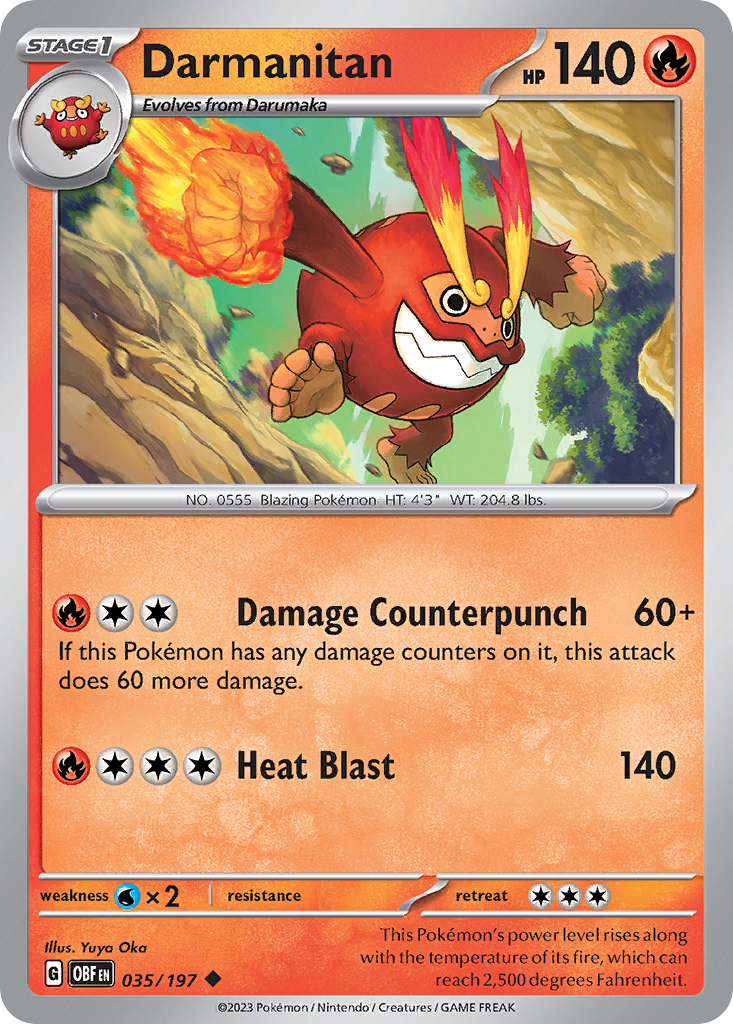 Darmanitan - 035/197 - Obsidian Flames (Reverse Holo)