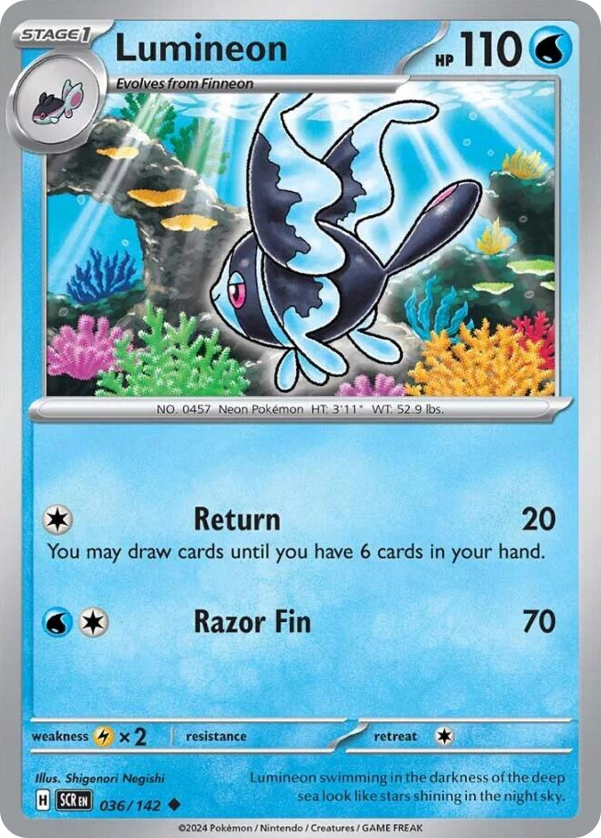 Lumineon- 036/142 - Stellar Crown (Reverse Holo)