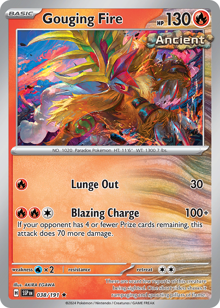 Gouging Fire- 038/191 - Surging Sparks (Reverse Holo)