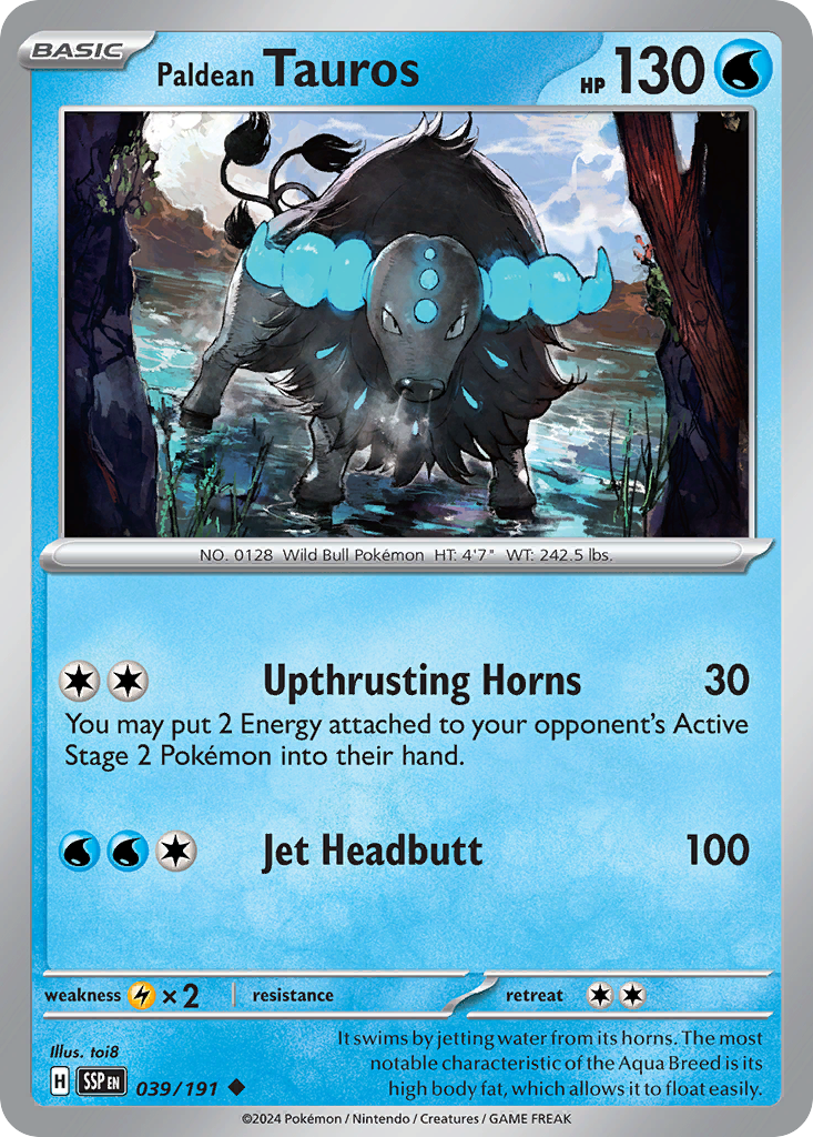 Paldean Tauros - 039/191 - Surging Sparks (Reverse Holo)