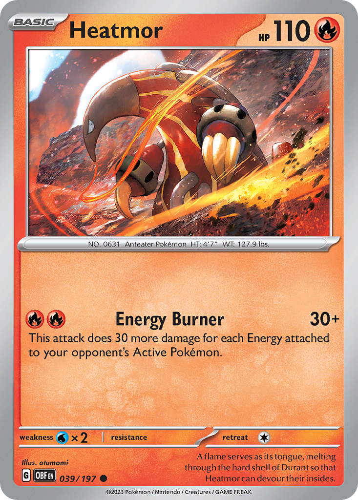 Heatmor - 039/197 - Obsidian Flames (Reverse Holo)
