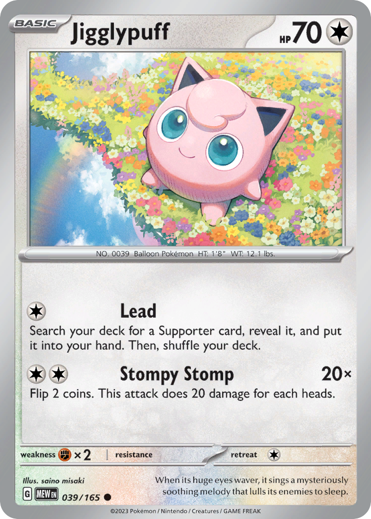 Jigglypuff - 039/165 -SV: Scarlet & Violet 151 (MEW) (Reverse Holo)