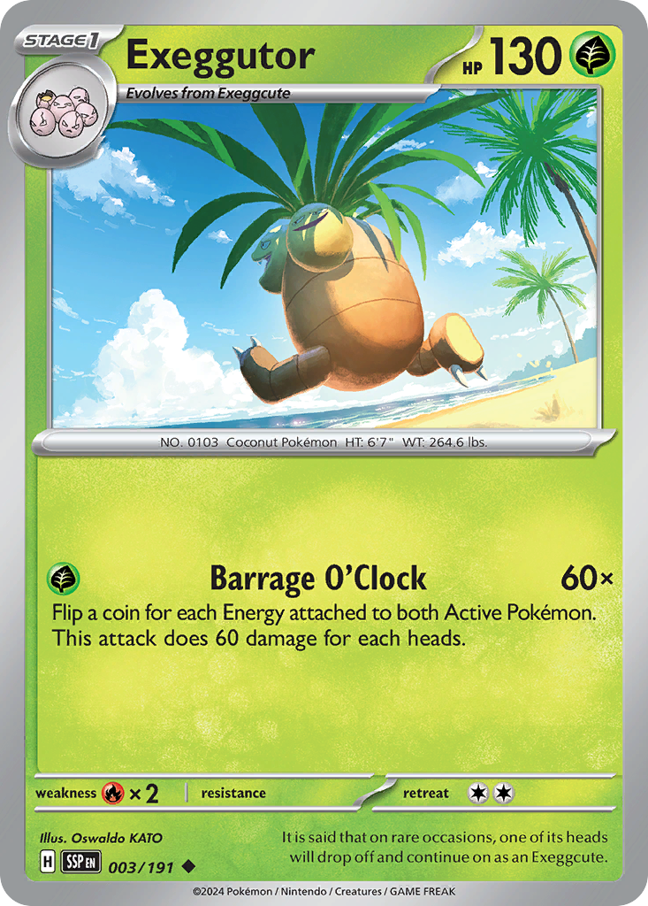 Exeggutor- 003/191 - Surging Sparks (Reverse Holo)