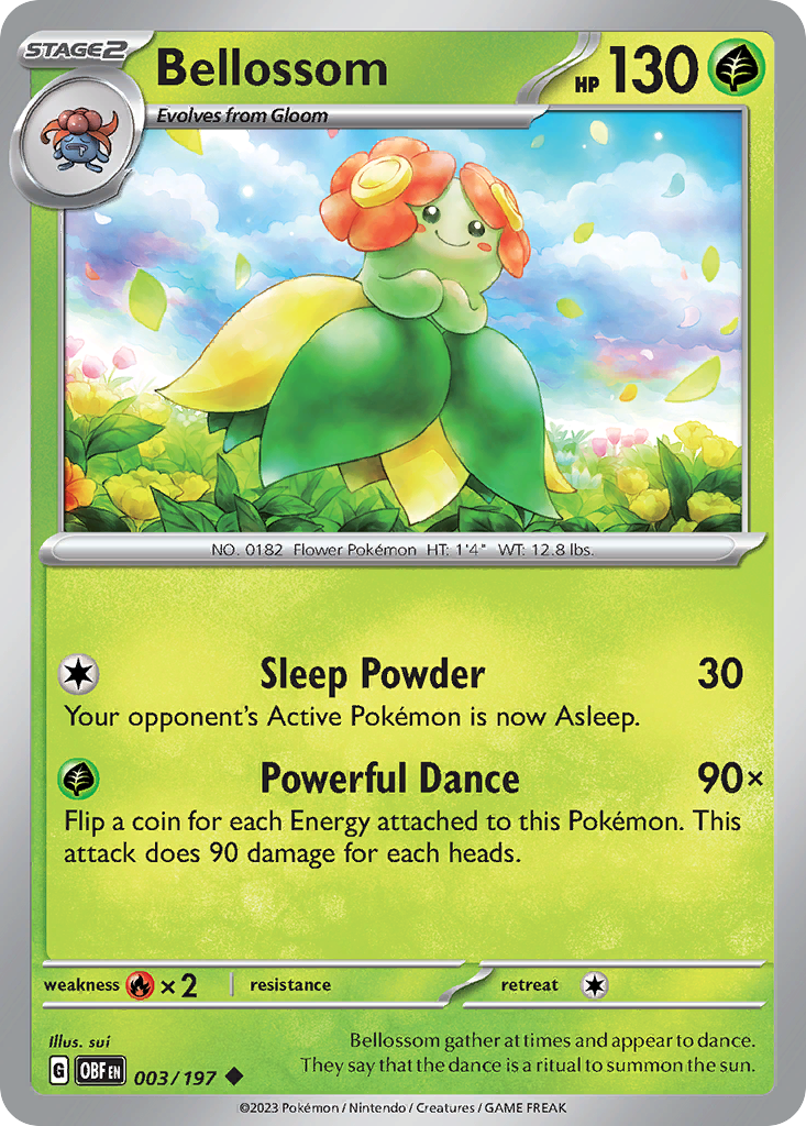 Bellossom - 003/197 - Obsidian Flames (Reverse Holo)