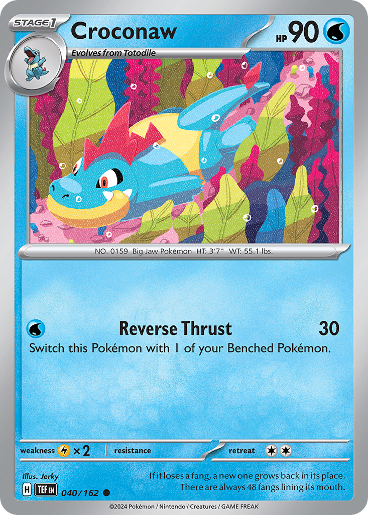 Croconaw - 040/162 - Temporal Forces (Reverse Holo)