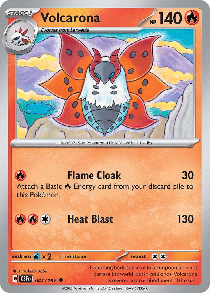 Volcarona - 041/197 - Obsidian Flames (Reverse Holo)