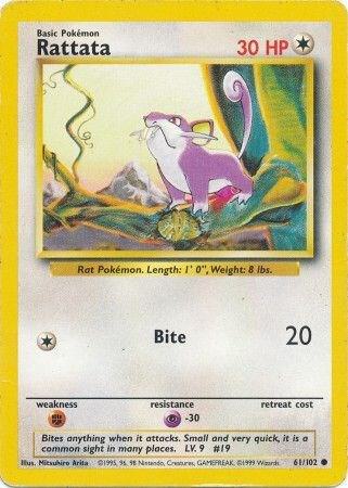 Rattata - 061/102 - Base Set (base1) (Moderately Played)