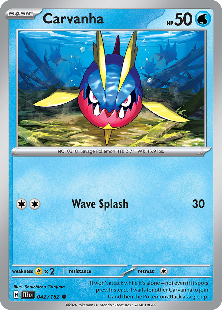 Carvanha - 042/162 - Temporal Forces (Reverse Holo)