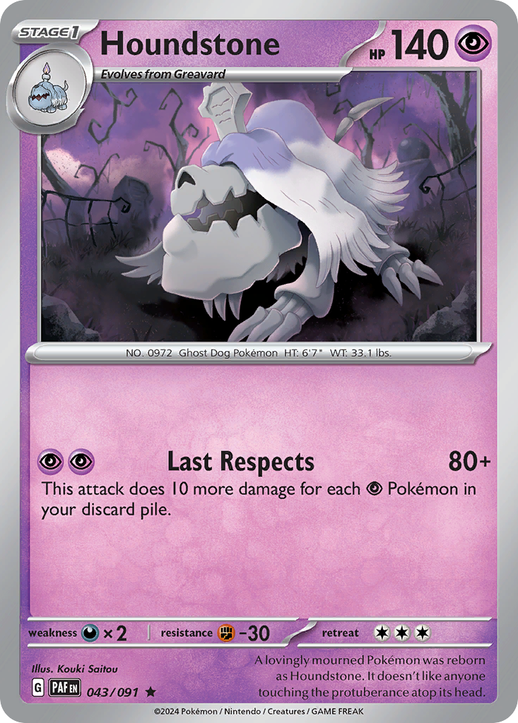 Houndstone - 043/091 - Paldean Fates (Holo)