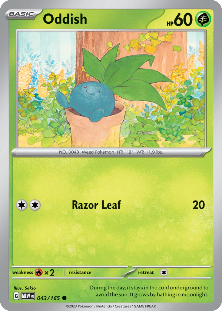 Oddish - 043/165 -SV: Scarlet & Violet 151 (MEW) (Reverse Holo)
