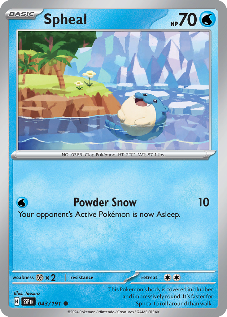Spheal - 043/191 - Surging Sparks (Reverse Holo)
