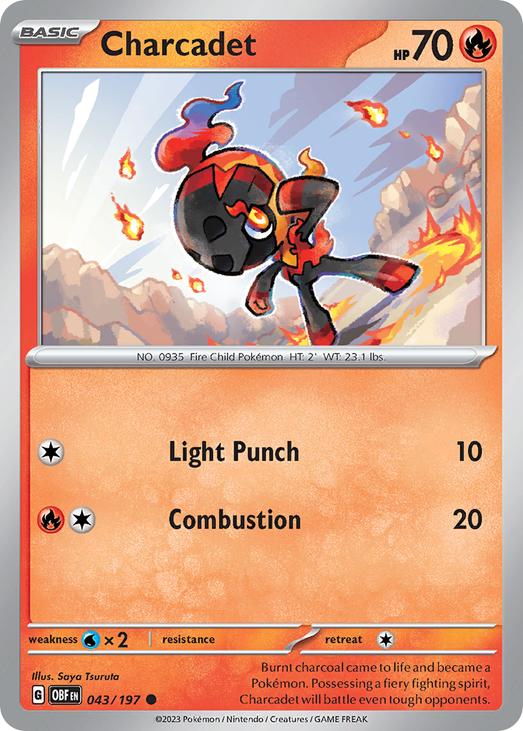 Charcadet - 043/197 - Obsidian Flames (Reverse Holo)