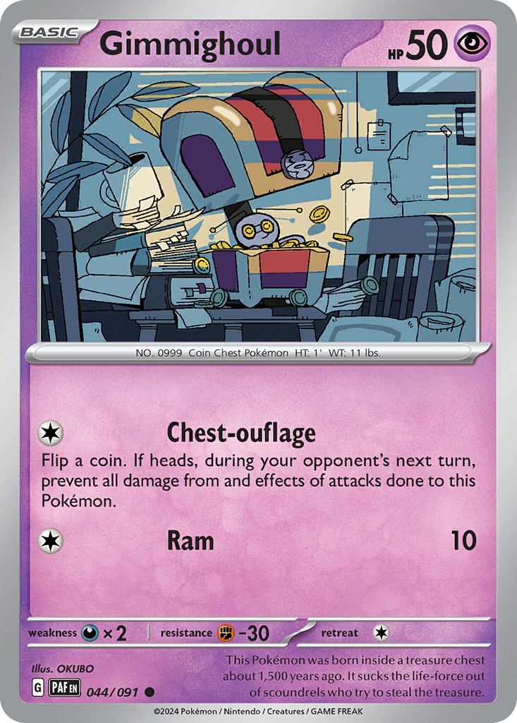 Gimmighoul - 044/091 - Paldean Fates (Reverse Holo)