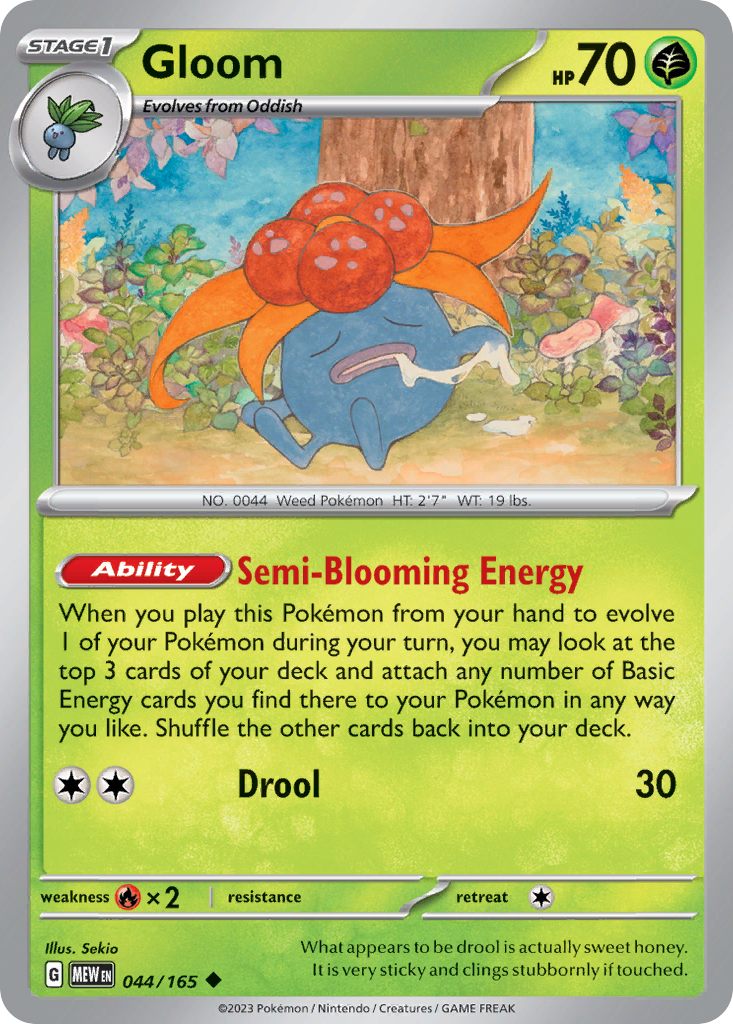 Gloom - 044/165 -SV: Scarlet & Violet 151 (MEW) (Reverse Holo)