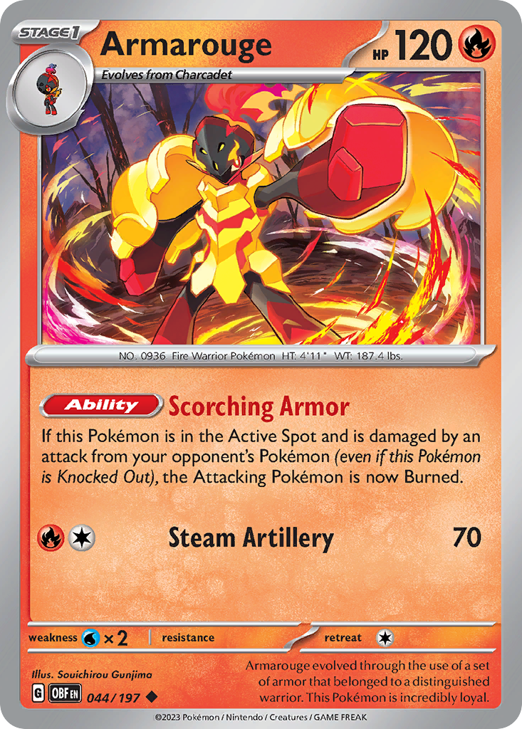 Armarouge - 044/197 - Obsidian Flames (Reverse Holo)