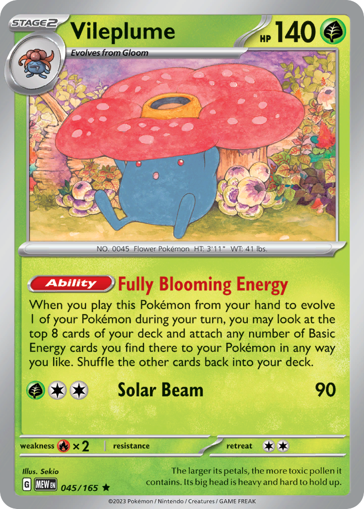 Vileplume - 045/165 -SV: Scarlet & Violet 151 (MEW) (Holo)