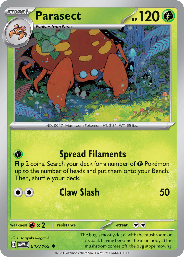 Parasect - 047/165 -SV: Scarlet & Violet 151 (MEW) (Reverse Holo)