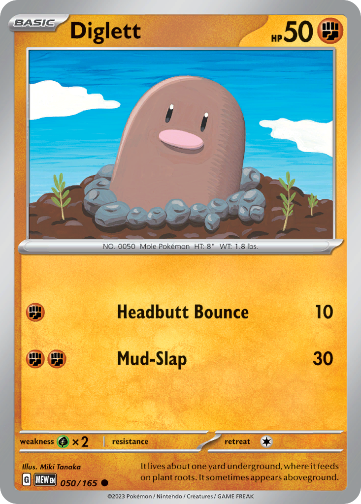 Diglett - 050/165 -SV: Scarlet & Violet 151 (MEW)