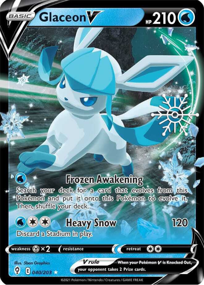 Glaceon V - 040/203 - Evolving Skies (Holiday Calendar)