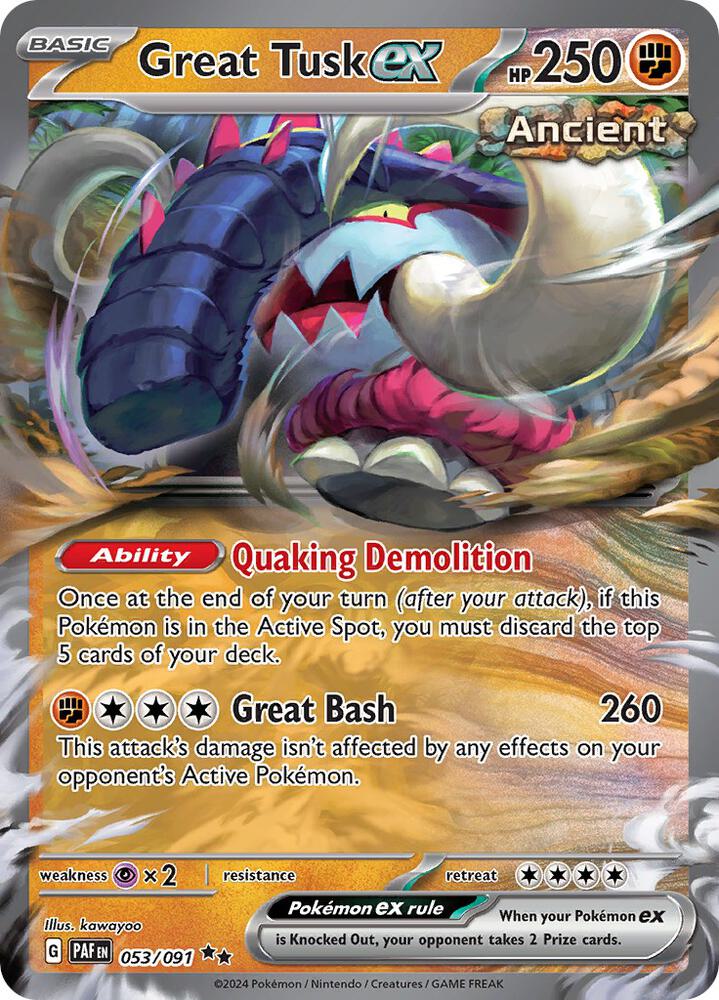 Great Tusk Ex - 053/091 - SV: Paldean Fates (PAF)