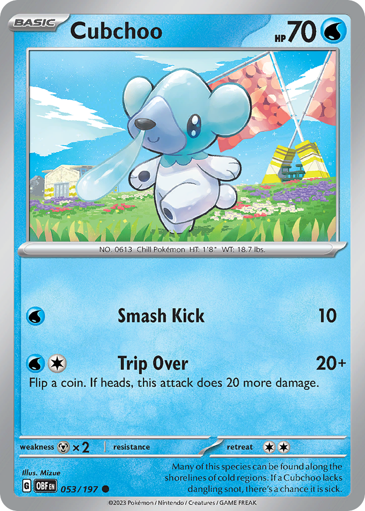 Cubchoo - 053/197 - Obsidian Flames (Reverse Holo)