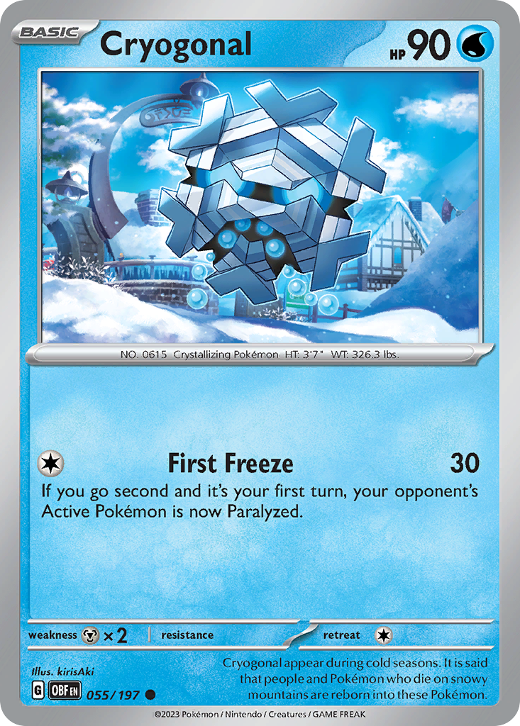 Cryogonal - 055/197 - Obsidian Flames (Reverse Holo)