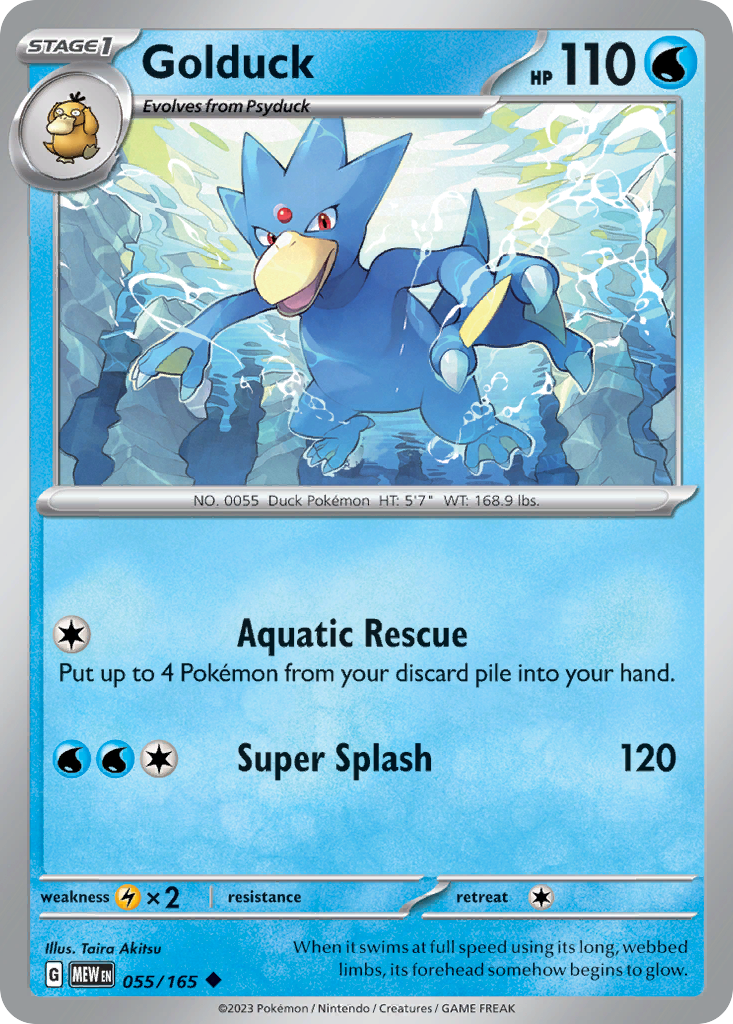 Golduck - 055/165 -SV: Scarlet & Violet 151 (MEW) (Reverse Holo)
