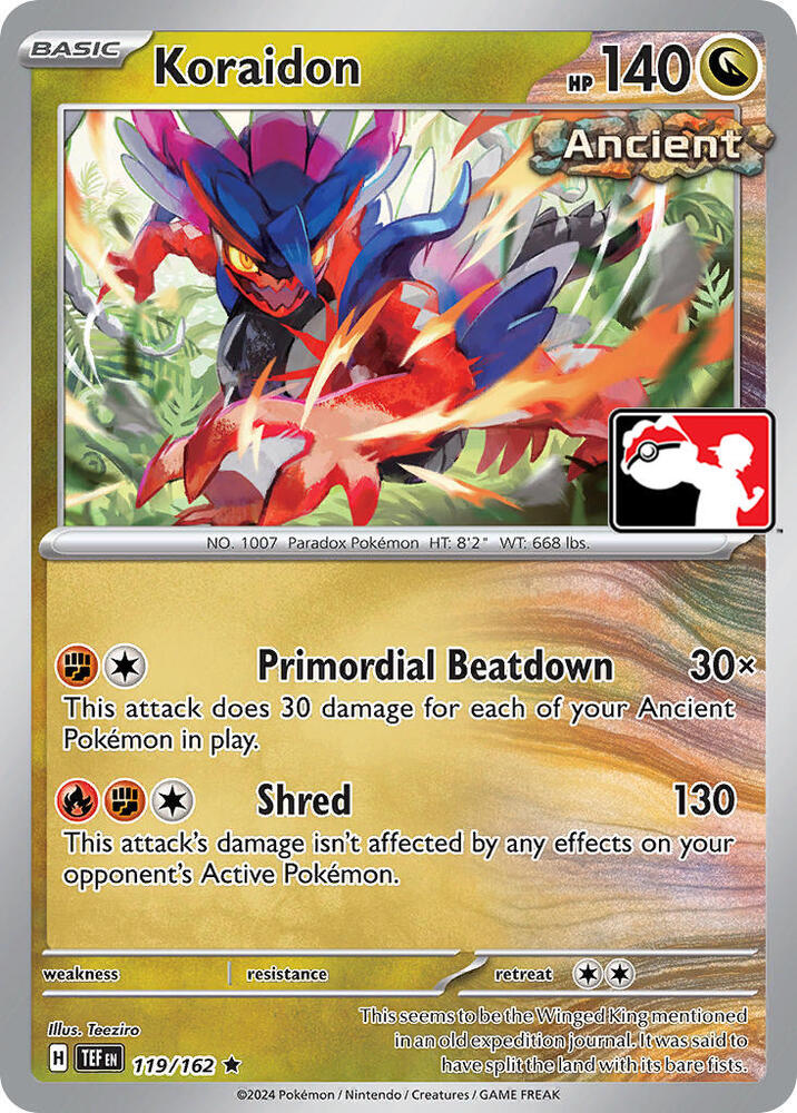 Koraidon - 119/162 - Temporal Forces (League Stamp)