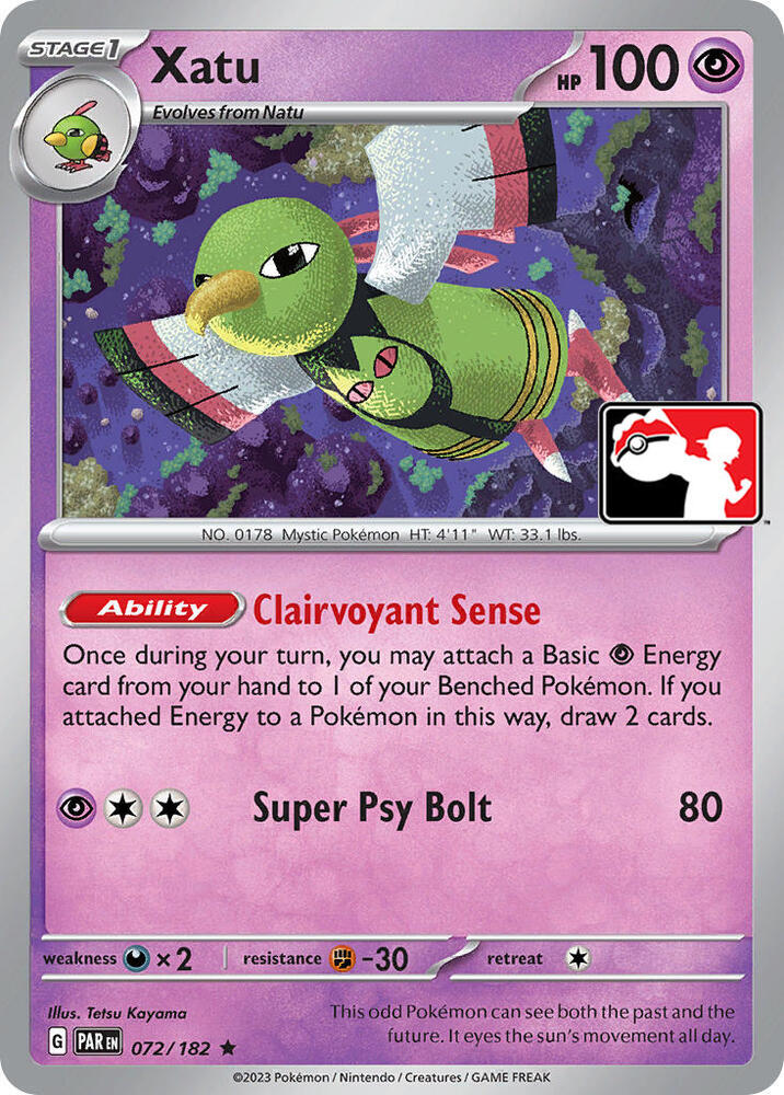 Xatu  - 072/182  - Paradox Rift (League Stamp)