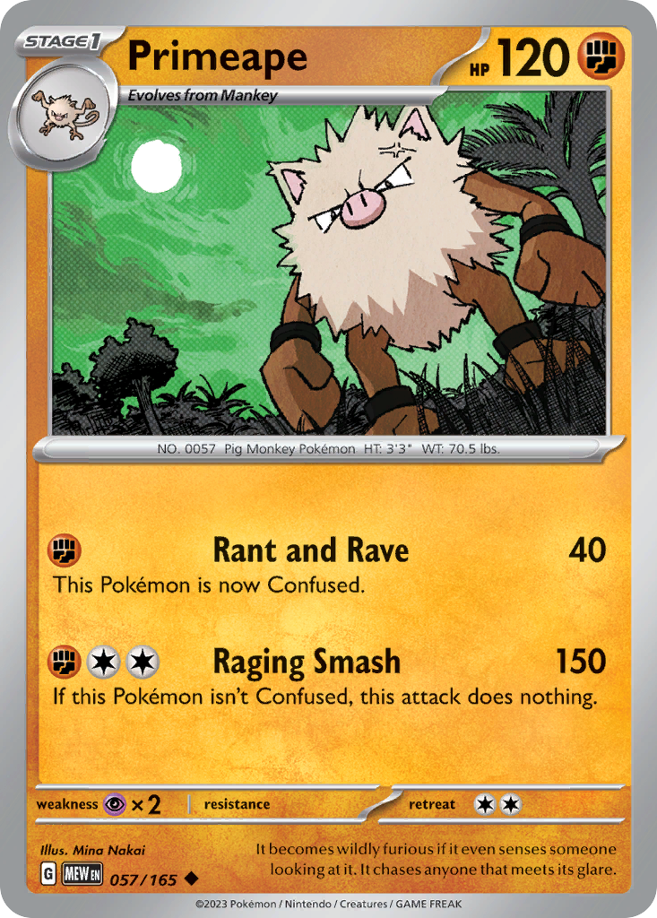 Primeape - 057/165 -SV: Scarlet & Violet 151 (MEW)