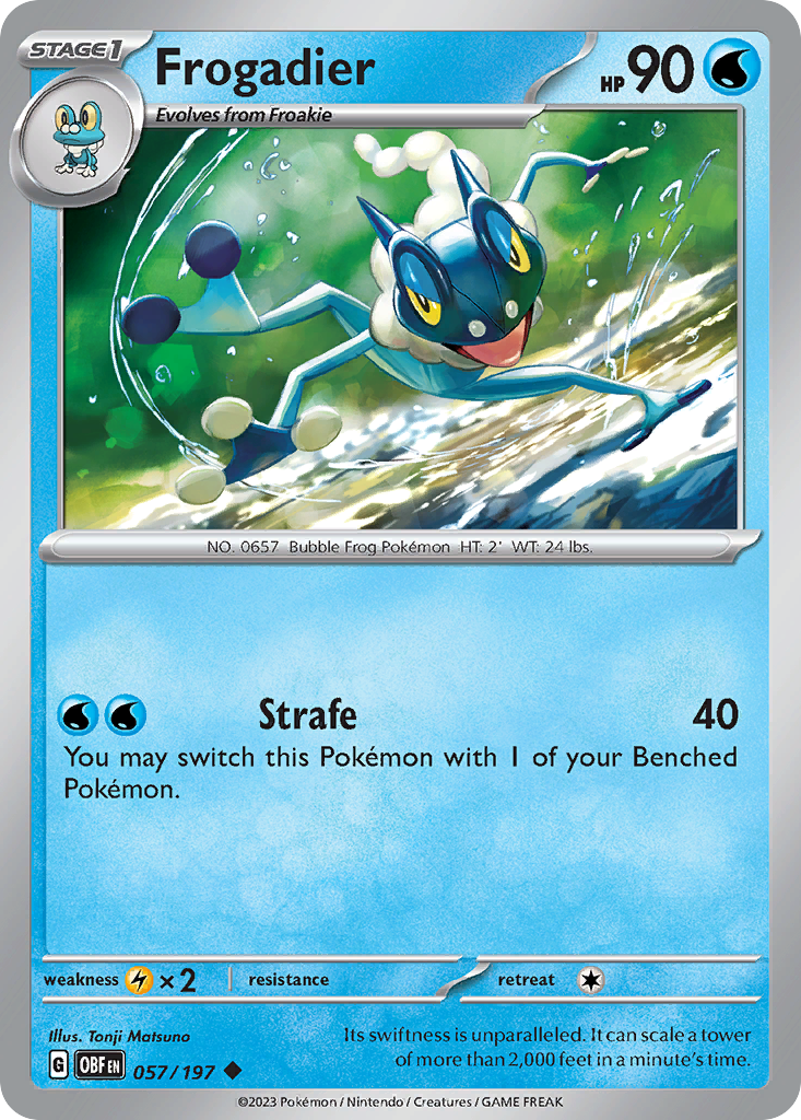Frogadier - 057/197 - Obsidian Flames (Cosmo Holo)