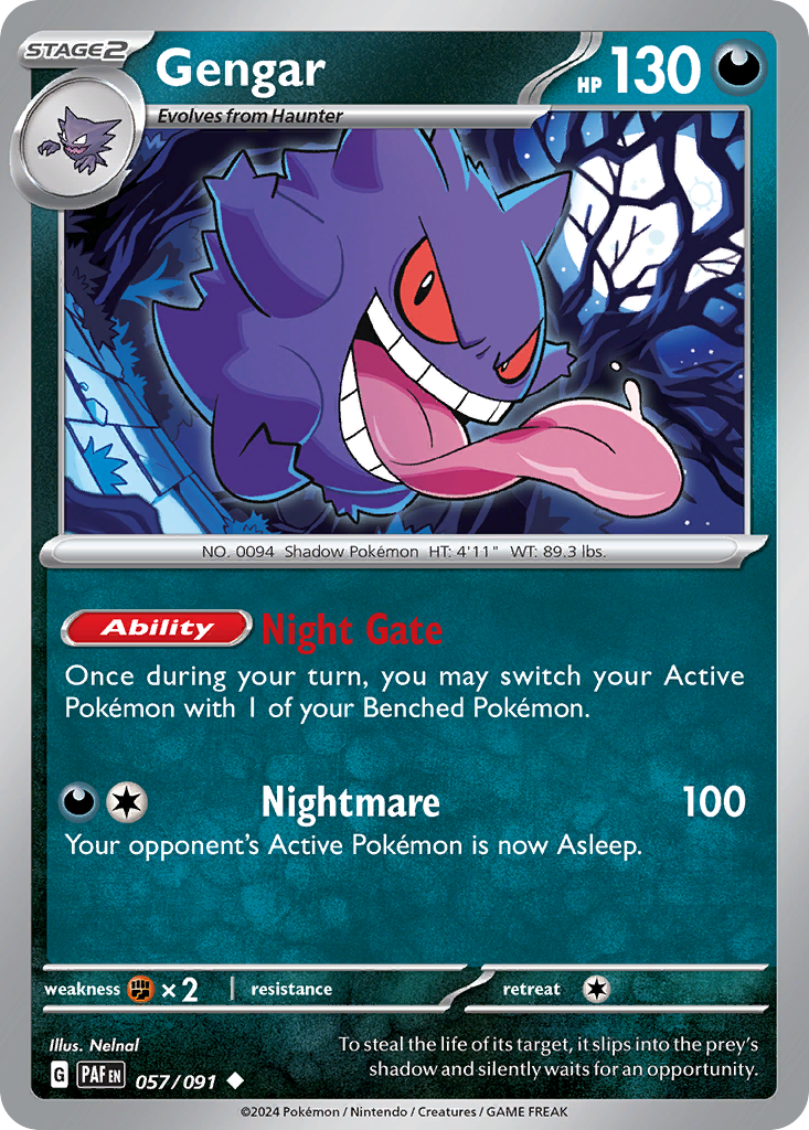 Gengar - 057/091 - Paldean Fates (Reverse Holo)