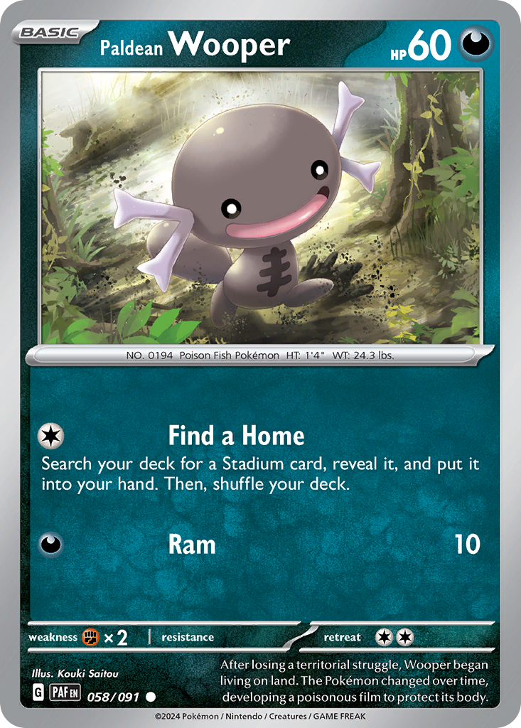 Paldean Wooper - 058/091 - Paldean Fates (Reverse Holo)