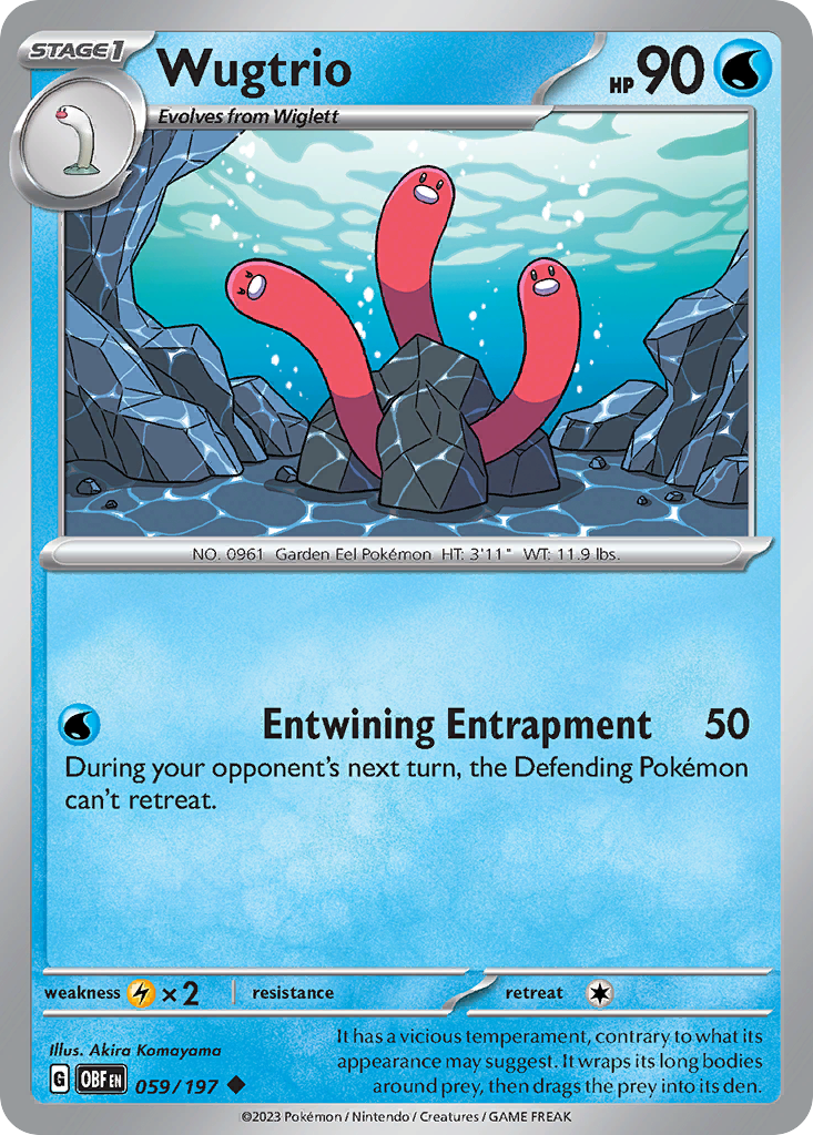 Wugtrio - 059/197 - Obsidian Flames (Reverse Holo)