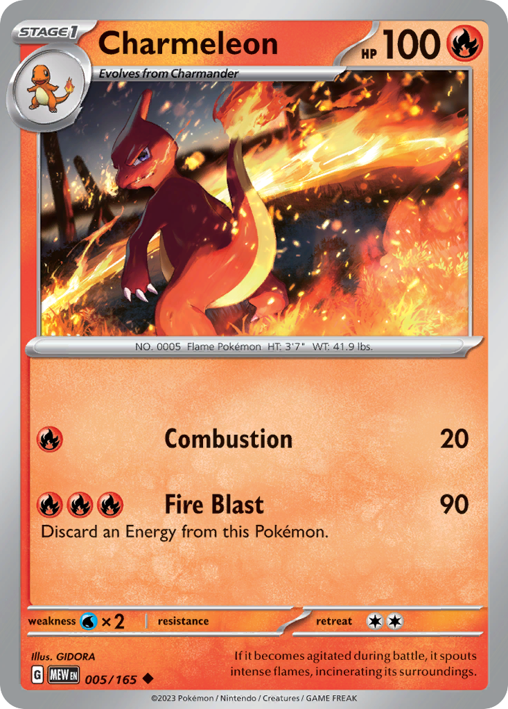 Charmeleon - 005/165 -SV: Scarlet & Violet 151 (MEW)