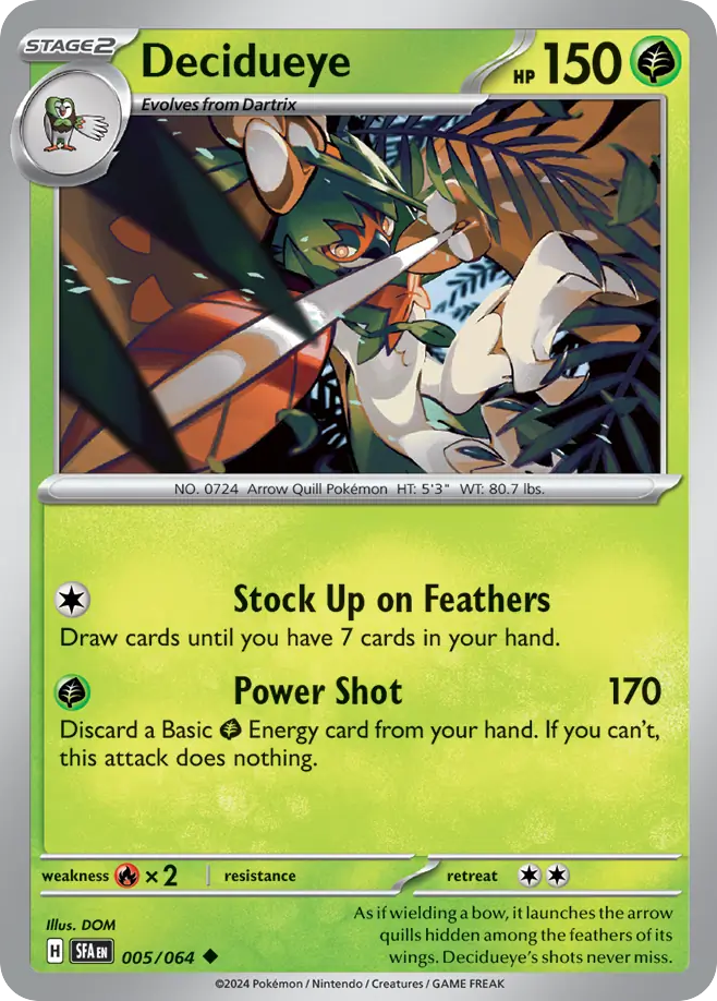 Decidueye - 005/064 - Shrouded Fable (Reverse Holo)